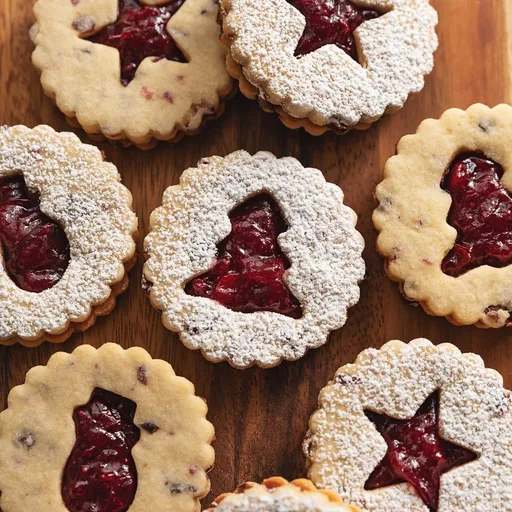 Cranberry Linzer Cookies