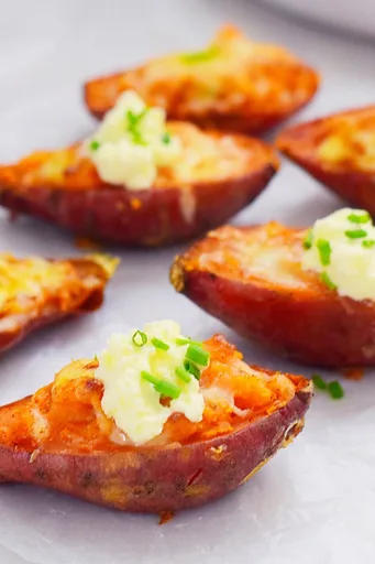 Spicy Loaded Sweet Potato Skins