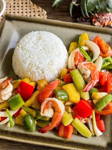 Receta de langostinos agridulces tailandeses