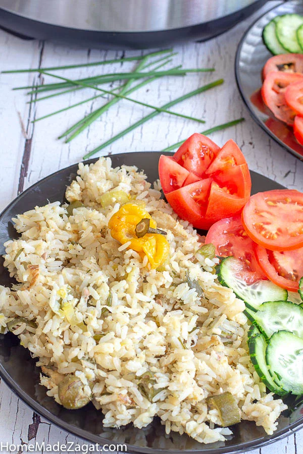 Saltfish and rice cookup