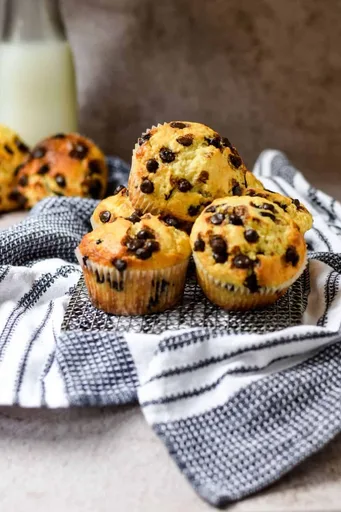 Magdalenas de vainilla con pepitas de chocolate