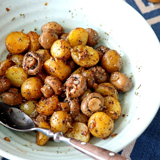 Garlic Mushroom and Baby Potatoes