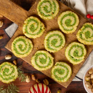 Pistachio Pinwheel Cookies