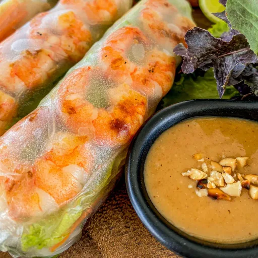 Thai Shrimp Rolls with Peanut Sauce