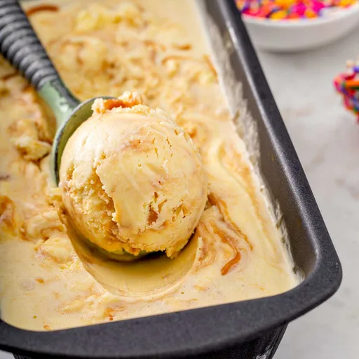 Corn Ice Cream with Caramel Swirl Recipe