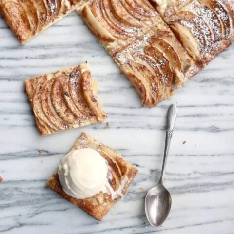 Apple Cream Cheese Tart with Spiced Rum