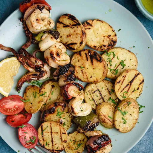 Brochetas de Calamar a la Parrilla