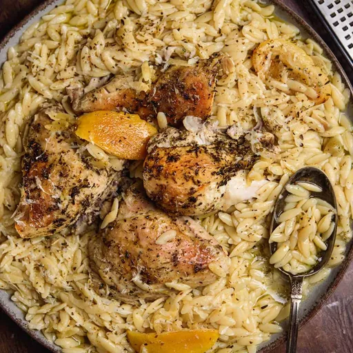 Lemon Chicken Orzo Bake