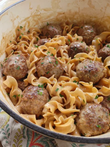 One-Pot Swedish Meatballs with Noodles