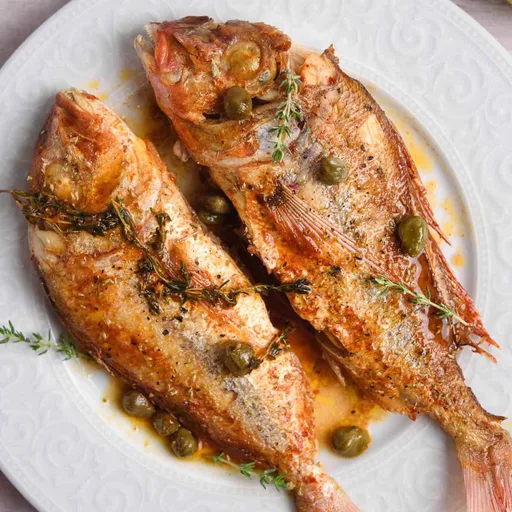 Pargo rojo a la sartén (pescado fresco entero)
