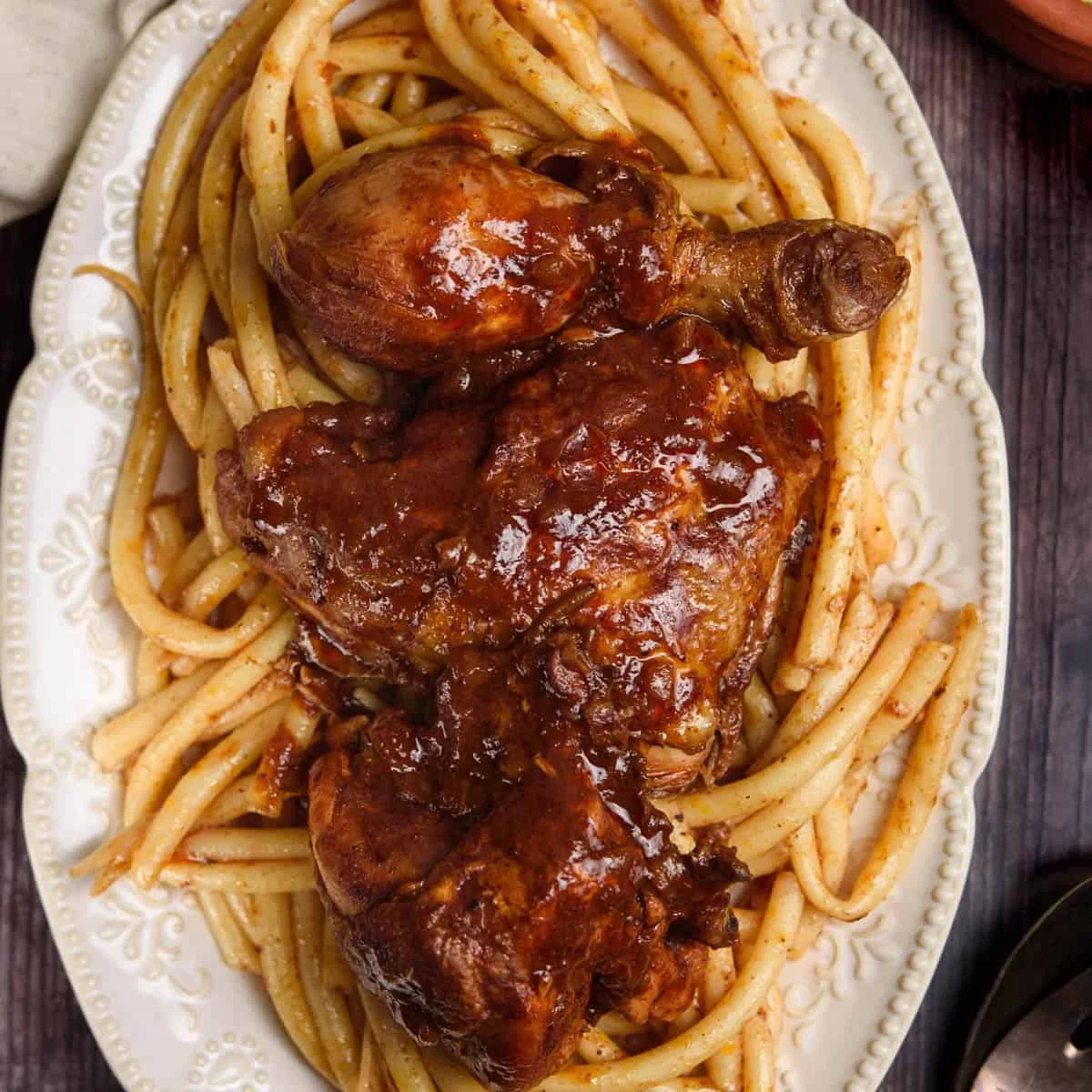 Greek Chicken Pasta in Sauce - Pastitsada