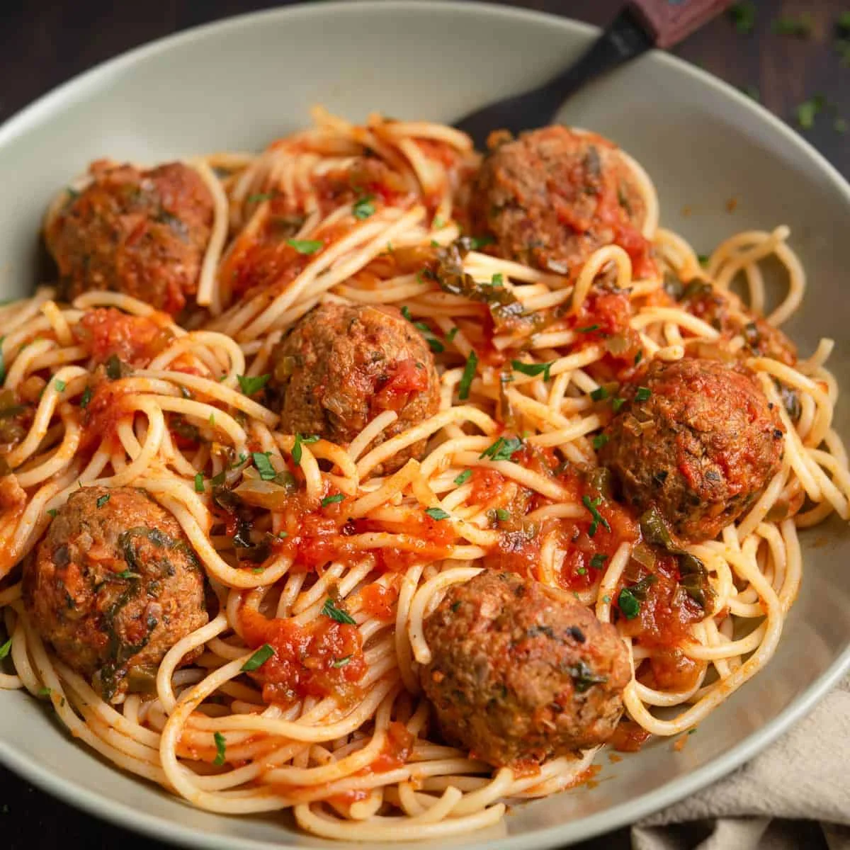 Easy Pork Meatballs Pasta With Sauce