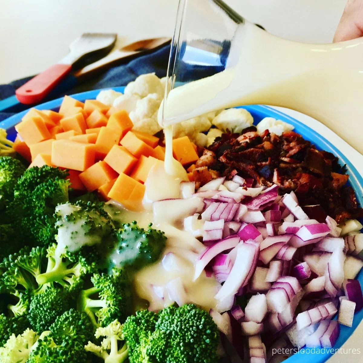 Cauliflower Broccoli Salad