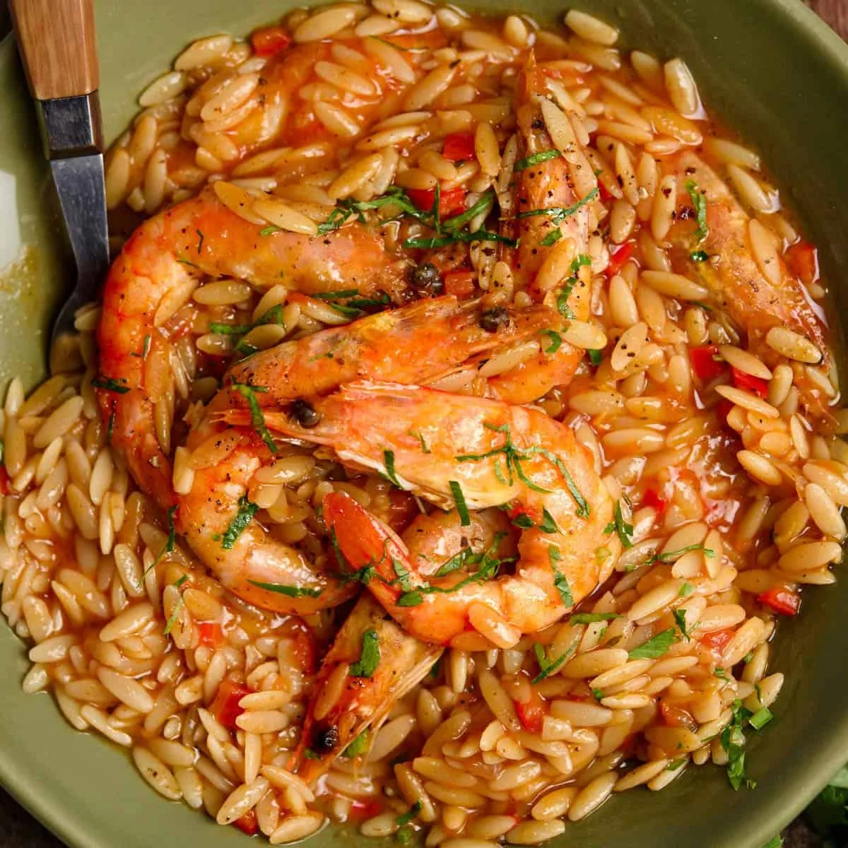 Saucy Shrimp Orzo Pasta