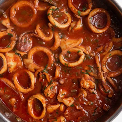 Calamamar tierno en salsa de tomate