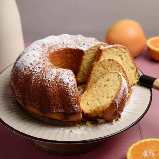 Bizcocho de yogur y naranja con aceite de oliva