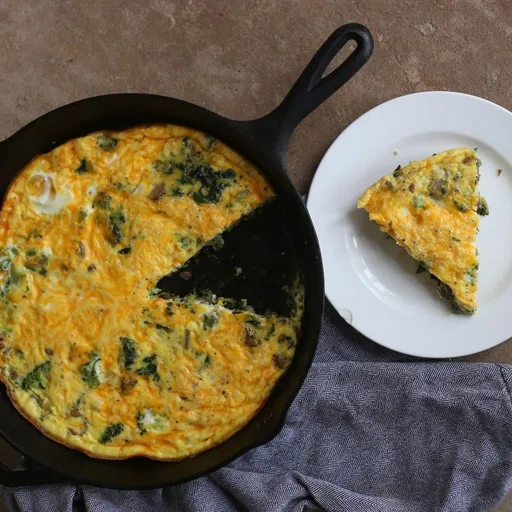Receta de frittata de salchicha, brócoli y cheddar