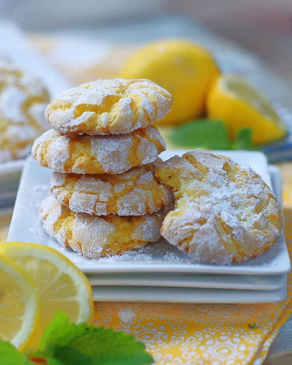 Lemon Drop Crinkle Cookies