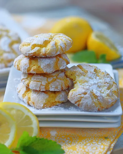 Lemon Drop Crinkle Cookies