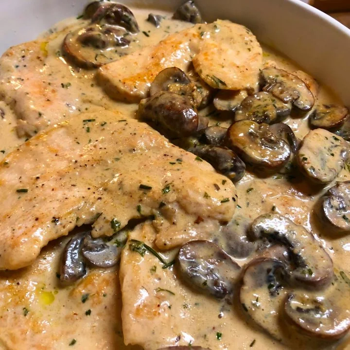 Turkey Breast Cutlets in Creamy Mushroom Sauce Recipe