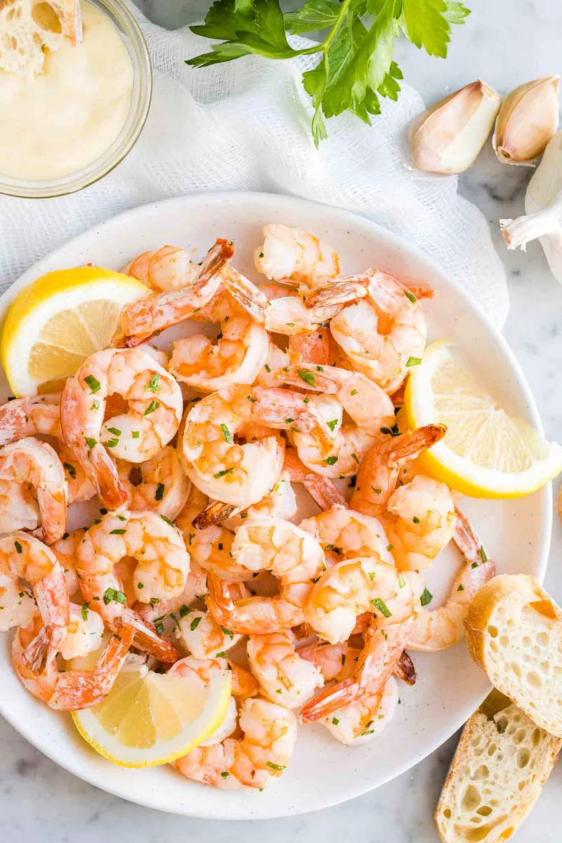 Crevettes à l'ail et au citron à la friteuse à air