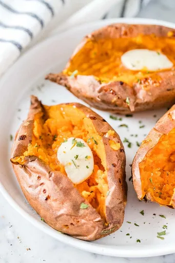 Air Fryer Baked Sweet Potatoes