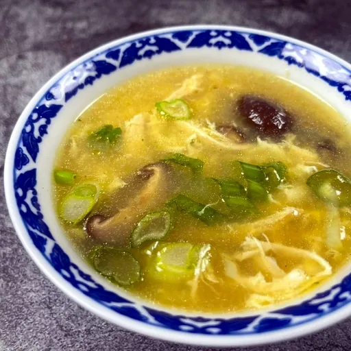 Chicken Egg Drop Soup with Shiitake Mushrooms
