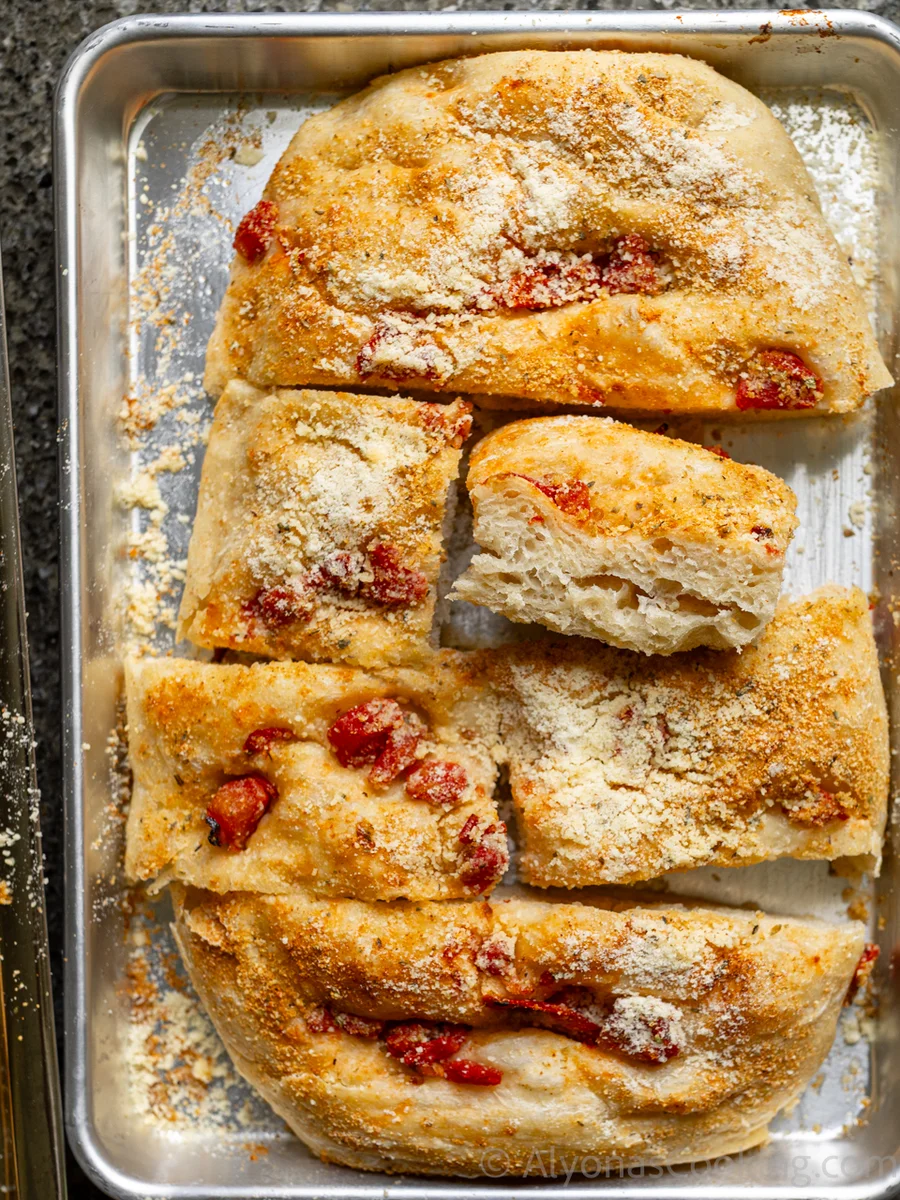 Roasted Tomato and Parmesan Focaccia (Trader Joes Copycat)