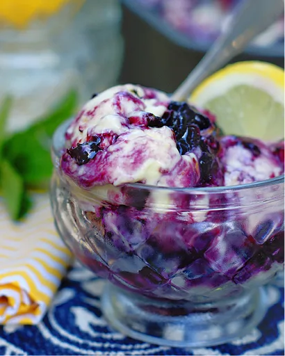 No Churn Blueberry Lemon Ice Cream