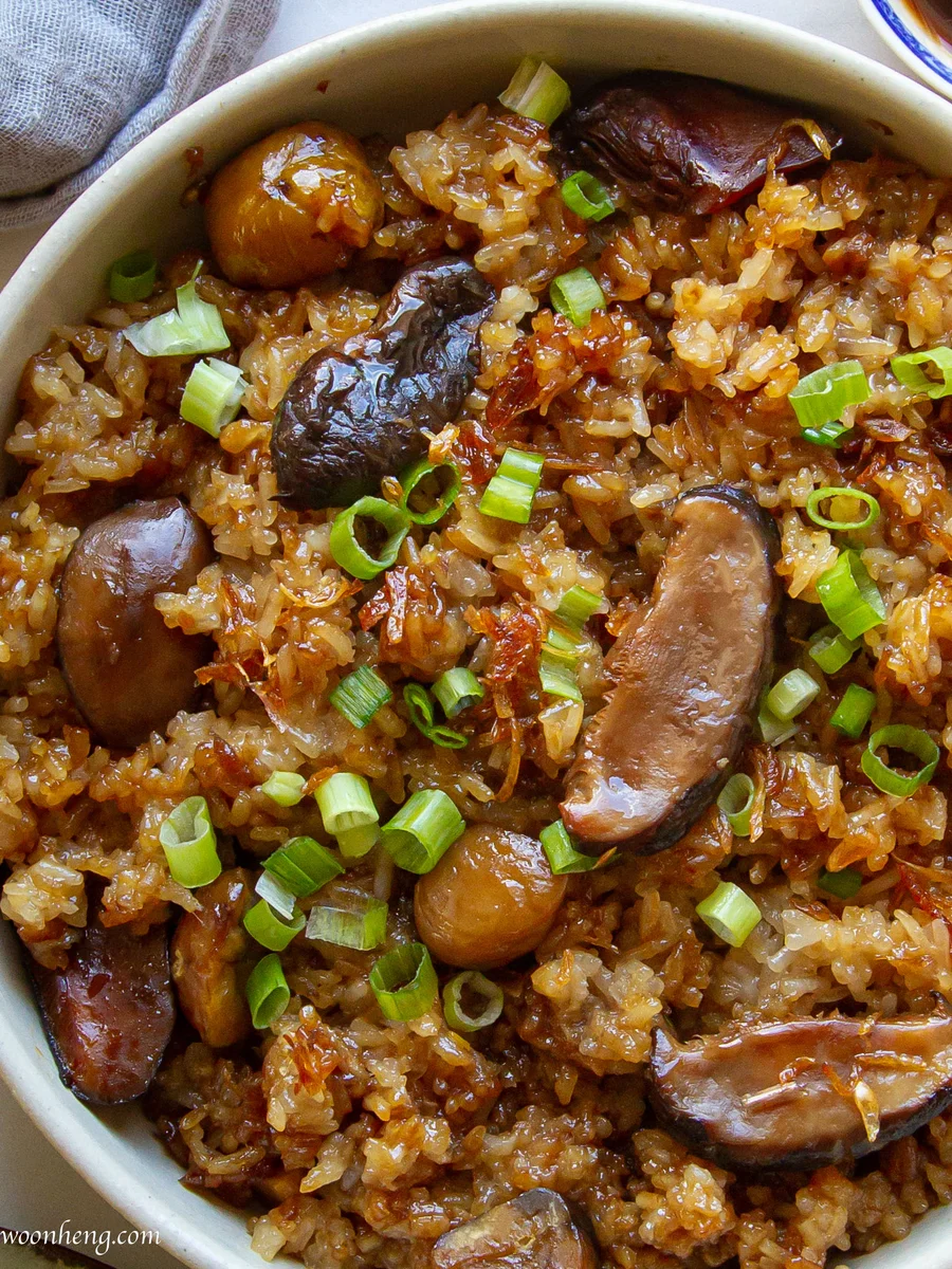 Chestnut and Mushrooms Sticky Rice