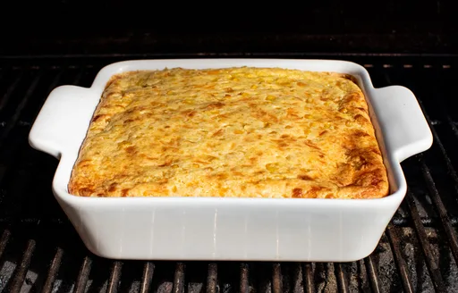 Smoked Three Cheese Corn Pudding