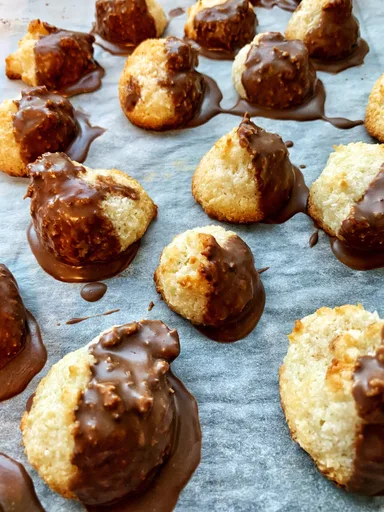 Macarrones de coco alemanes con chocolate