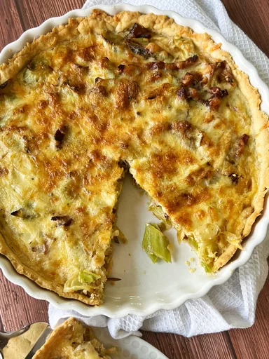 Quiche Lorraine con puerro y beicon