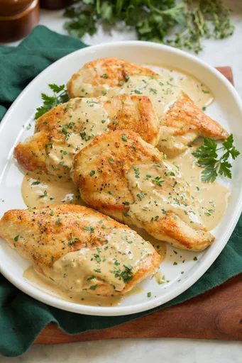 Pollo cremoso a la mostaza de Dijon
