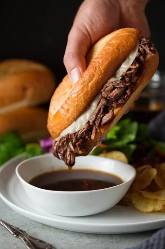 Slow Cooker French Dip Sandwiches