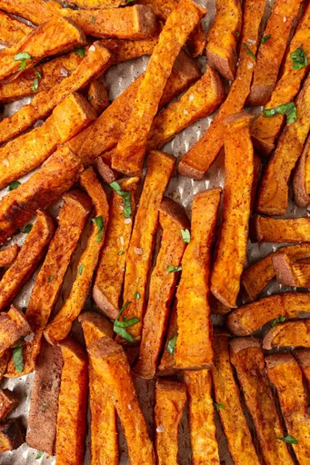 Patatas dulces asadas crujientes