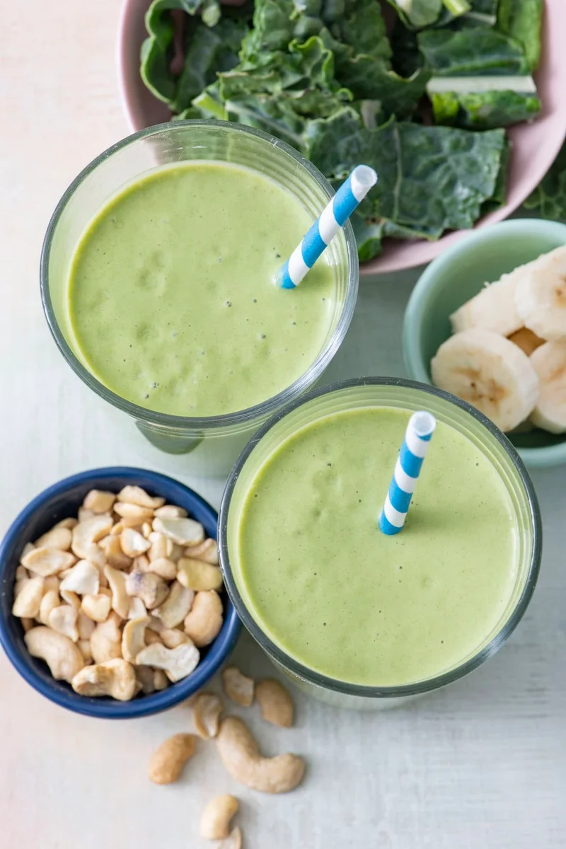Batido de col rizada con sabor a helado
