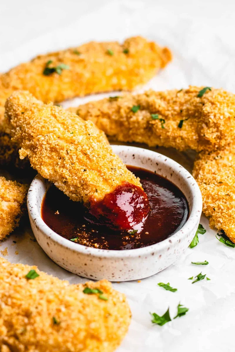 Aiguillettes de poulet croustillantes au babeurre, cuites au four