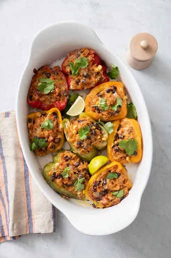 Pimientos rellenos vegetarianos