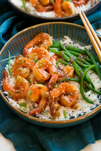 Langostinos Teriyaki