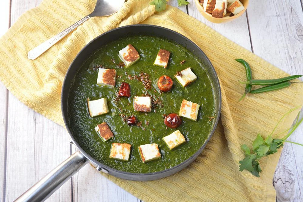 Palak Paneer sin cebolla ni ajo