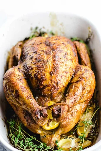 Pollo entero asado fácil y jugoso