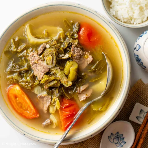 Vietnamese Beef and Pickled Mustard Greens Soup (Canh dưa bò)