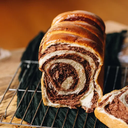 Chocolate Swirl Bread Loaf - Parāoa Kōripo Tiakarete