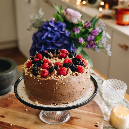 Gluten-free Chocolate Hazelnut Cake - Keke Hānati Tiakarete Kore-Wīti