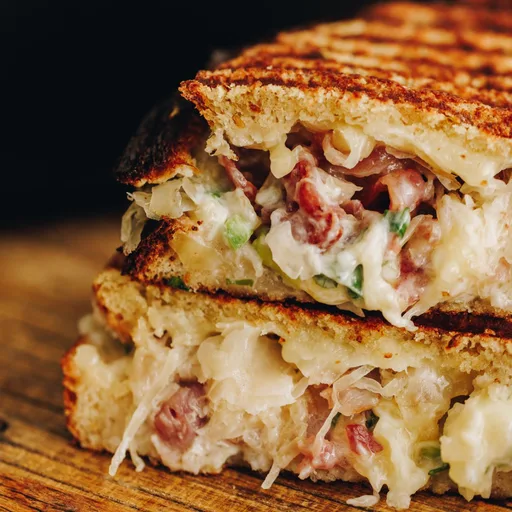 Sándwiches tostados de beicon con sirope de arce y queso