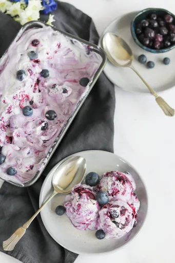 Blueberry Swirl Ice Cream (No Churn)