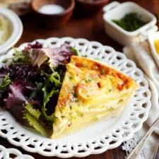 Quiche de patata y puerro con masa sin estirar