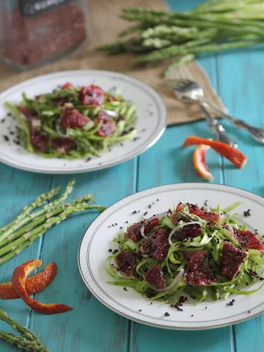 Shaved Asparagus Blood Orange Salad with Toasted Quinoa