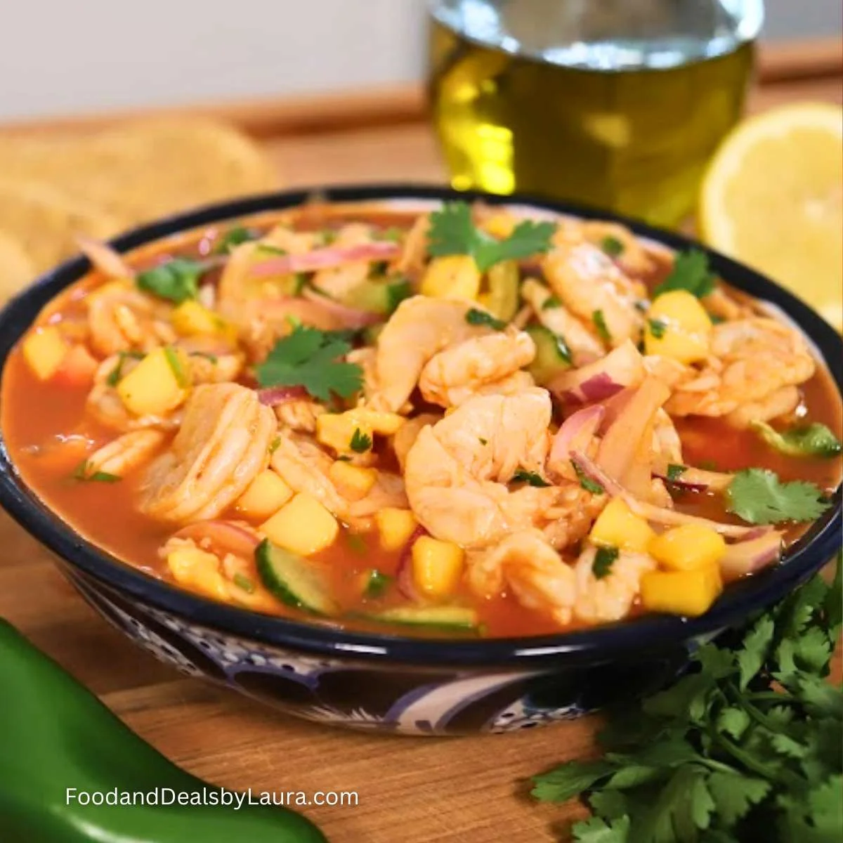 Aguachiles rojos con mango